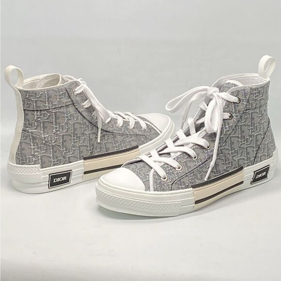 Dior B23 High Top 'Dior Oblique - Ruthenium Jacquard Sneakers size 43/us size 10 - Picture 1 of 15